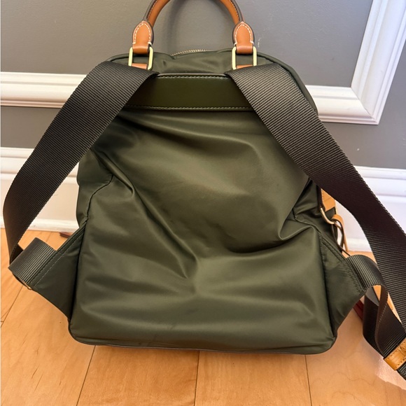 Tory Burch Perry Small Perry Nylon Zip Backpack - Green with leather trim - Picture 4 of 9